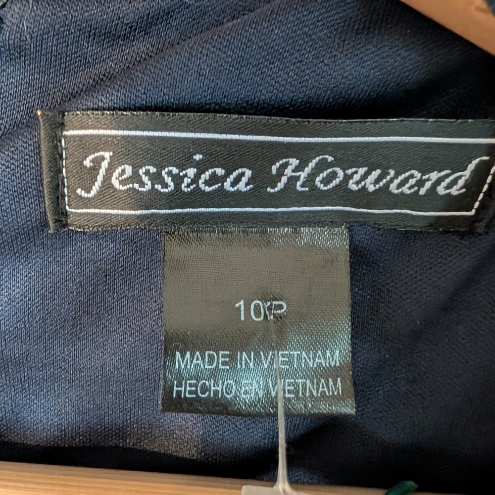 NWT Jessica Howard Party Dress Sz. 10 PETITE BLUE & GOLD - Picture 9 of 17